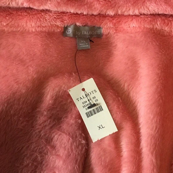 NWT Talbots pink fleece jacket/coat - Picture 3 of 4